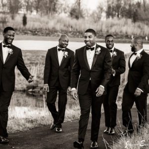 Groomsman on the grounds of Rivercrest Golf Club and Preserve